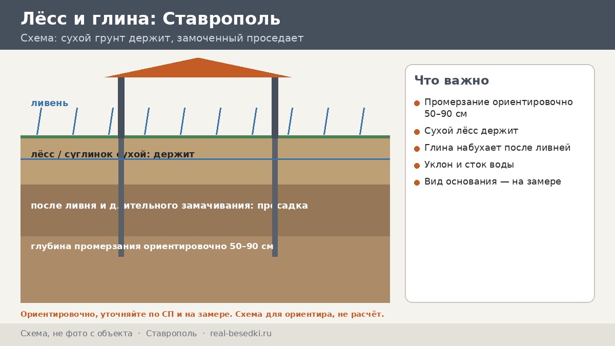 Фундамент под беседку в Ставрополе: что важно на юге — чернозём, лёсс и вода после ливня