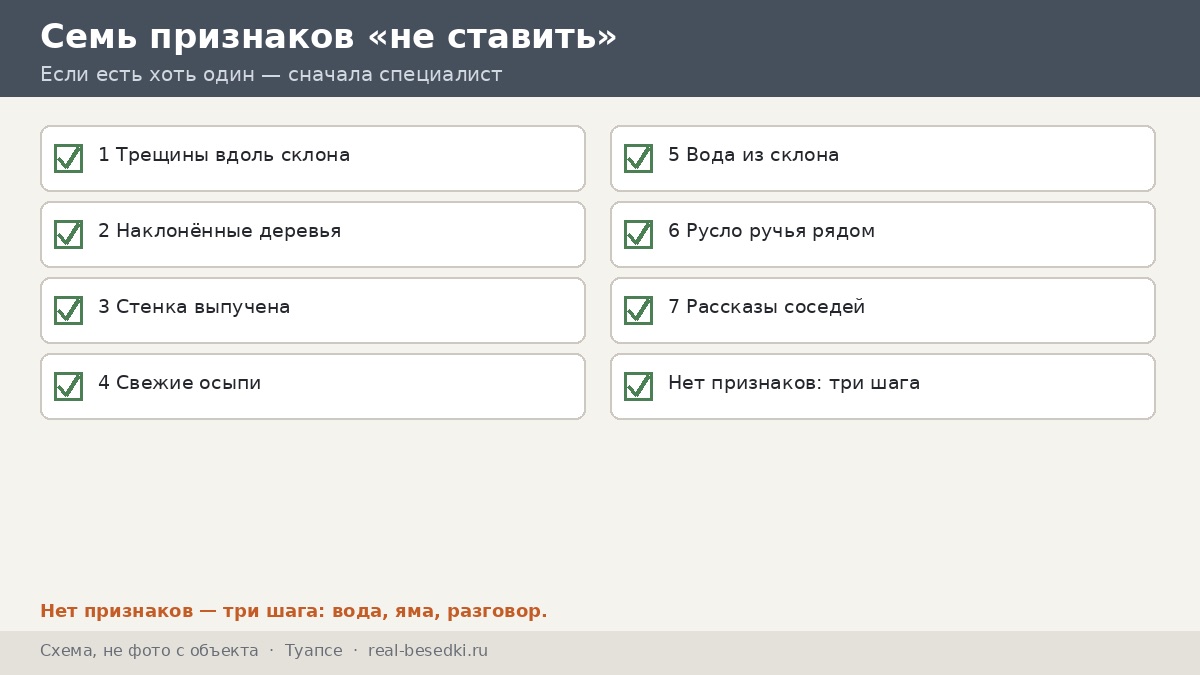 Признаки и три шага: что записать, Туапсе