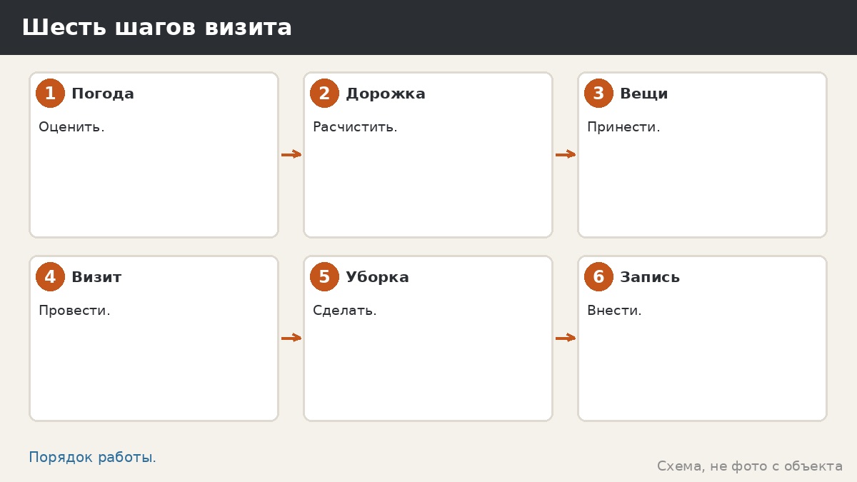Шесть шагов зимнего визита