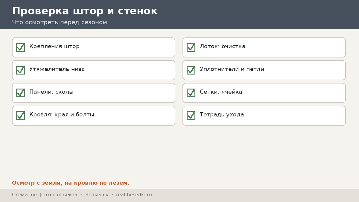 Проверка штор и стенок перед сезоном, Черкесск