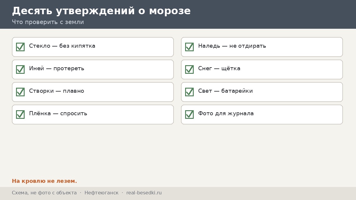 Десять утверждений о стекле на морозе, Нефтеюганск