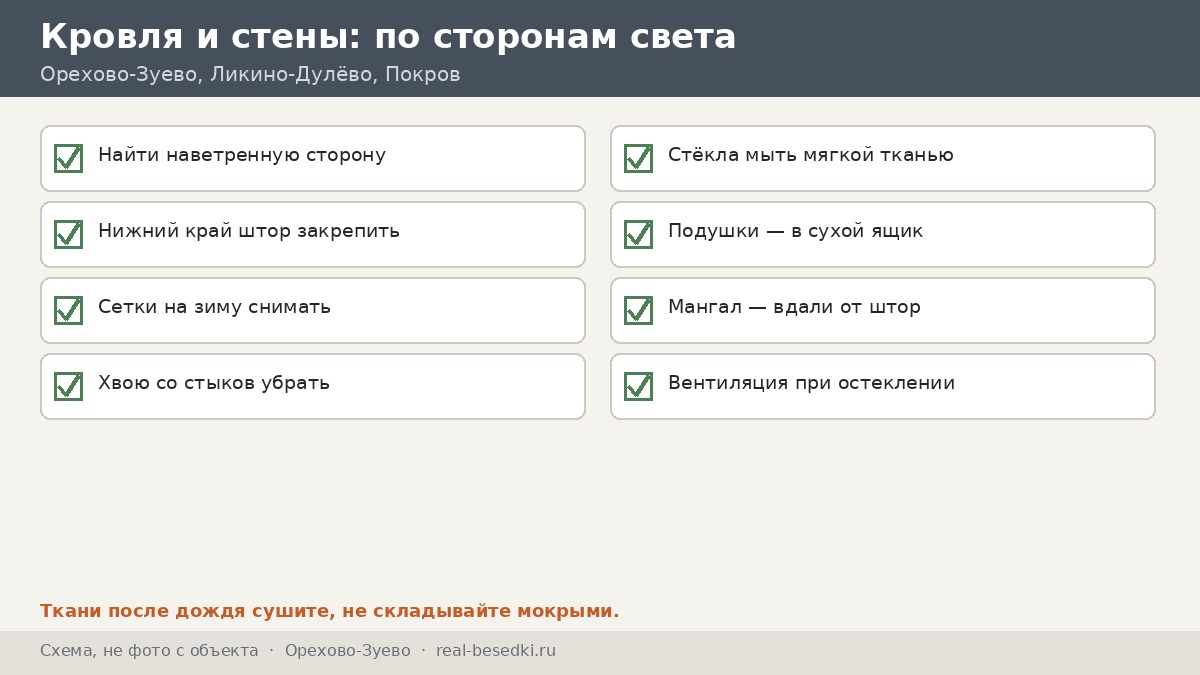 Чек-лист выбора штор и стекла, Орехово-Зуево