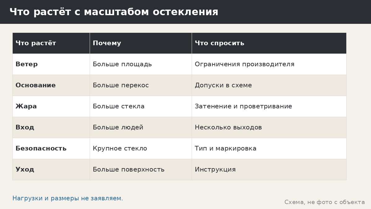 Остекление Салон 4×4 и большие проёмы: что уточнить до заказа
