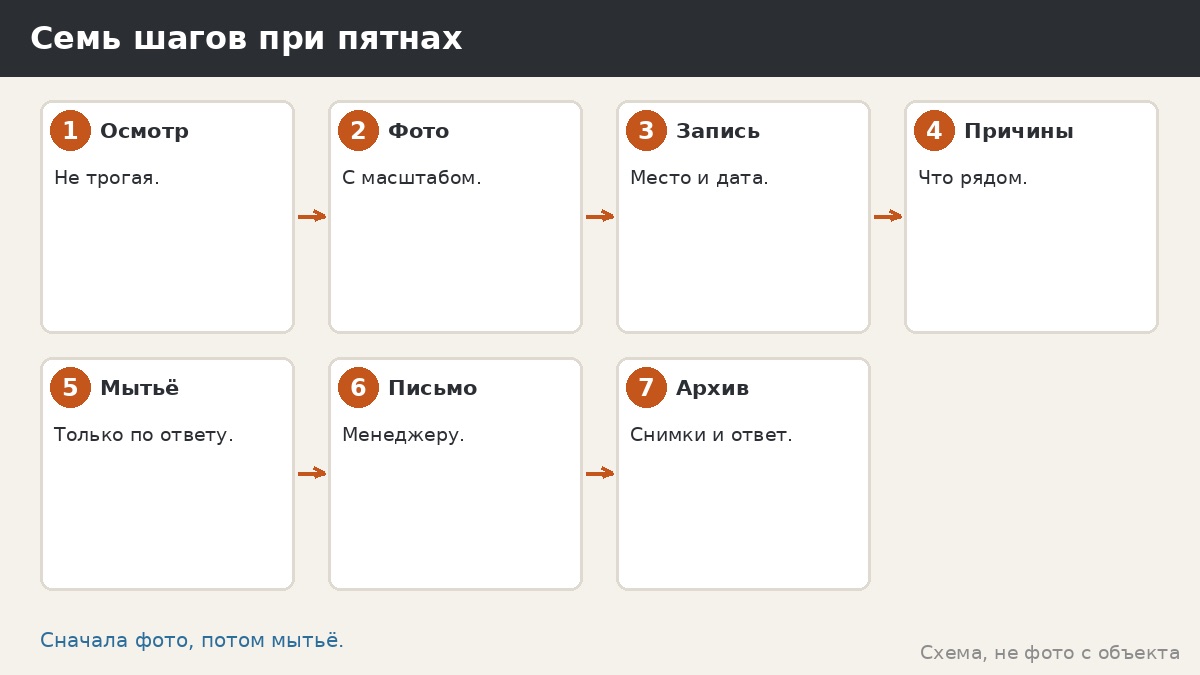 Семь шагов при пятнах