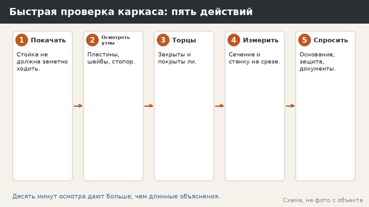 Быстрая проверка каркаса: пять действий