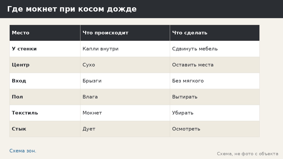 Правда ли, что узоры пропускают дождь: косой ливень и панели с вырезами